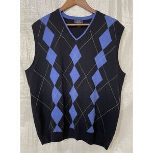 Brooks Brothers Argyle Sweater Vest Merino Wool Golf Preppy XL‎